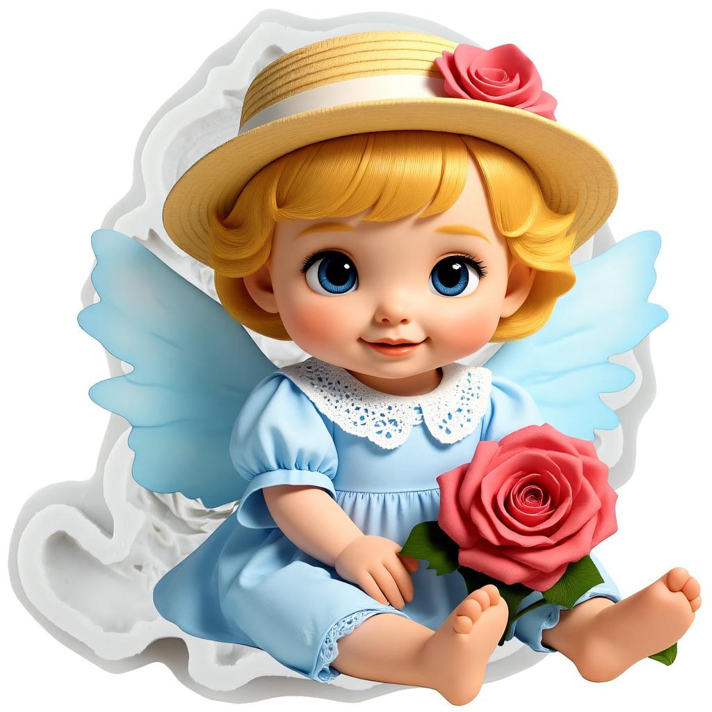Angel Silicone Molds Flower Fairy Lotus Fairy Fondant Mold Cake Decorating Tools Cupcake Topper Candy Chocolate Gumpaste Mold