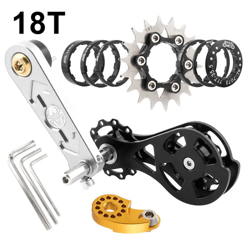 MUQZI Fahrradkassetten-Umrüstsatz 12t-22t Single Speed Kassettenritzel und Kettenspanner für MTB Rennrad