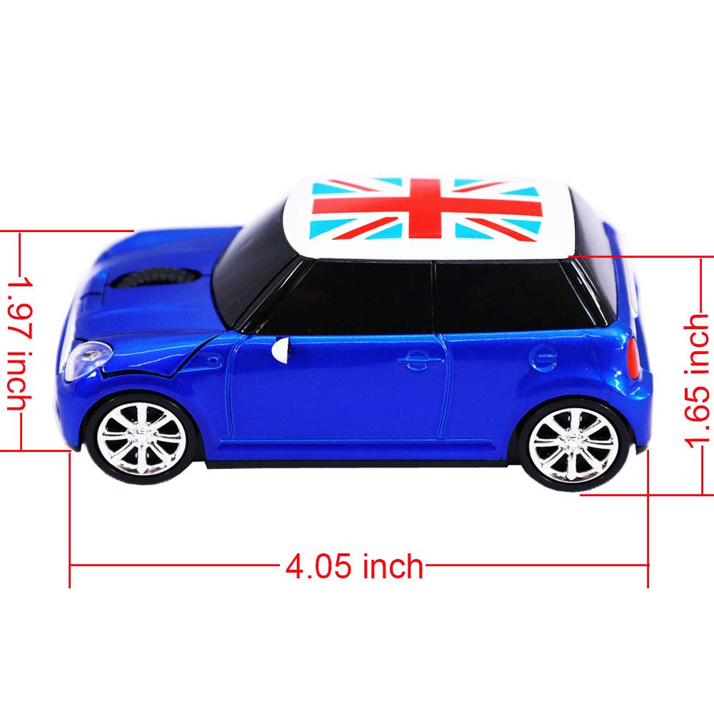 Tihilgam Kamouse Sports Car-Style Wireless Mouse, 3-Button Optical Ergonomic Gaming Mouse with USB Receiver for PC, Computer, Laptop, Gift