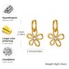 Chic Zircon Flower Hoop Earrings for Women,Gold Plated Stainless Steel Flower Dangle Earrings,Fashion Daily Jewelry Gift