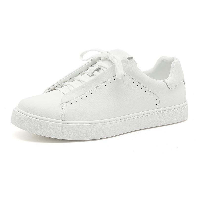 

Универсальные маленькие белые туфли, мужские повседневные кеды из натуральной кожи, накладка на одну педаль, каплевидный узор, супермягкая модная мужская спортивная кожаная обувь 39
