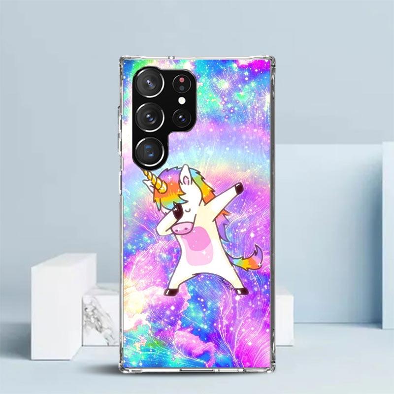 Rosa Einhorn Regenbogen Handyhülle Für Samsung Galaxy S24 S25 Edge S26 Ultra S22 S23 Plus S21 + S20 FE Weiche TPU Rückseite Galaxy S