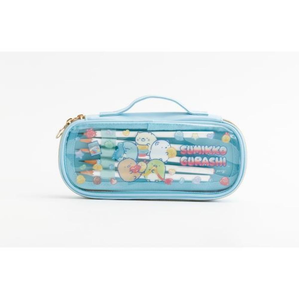 Sumikkogurashi Pen Pouch Blue PT21301 H110 x W240 x D40mm San-X Size Approx.