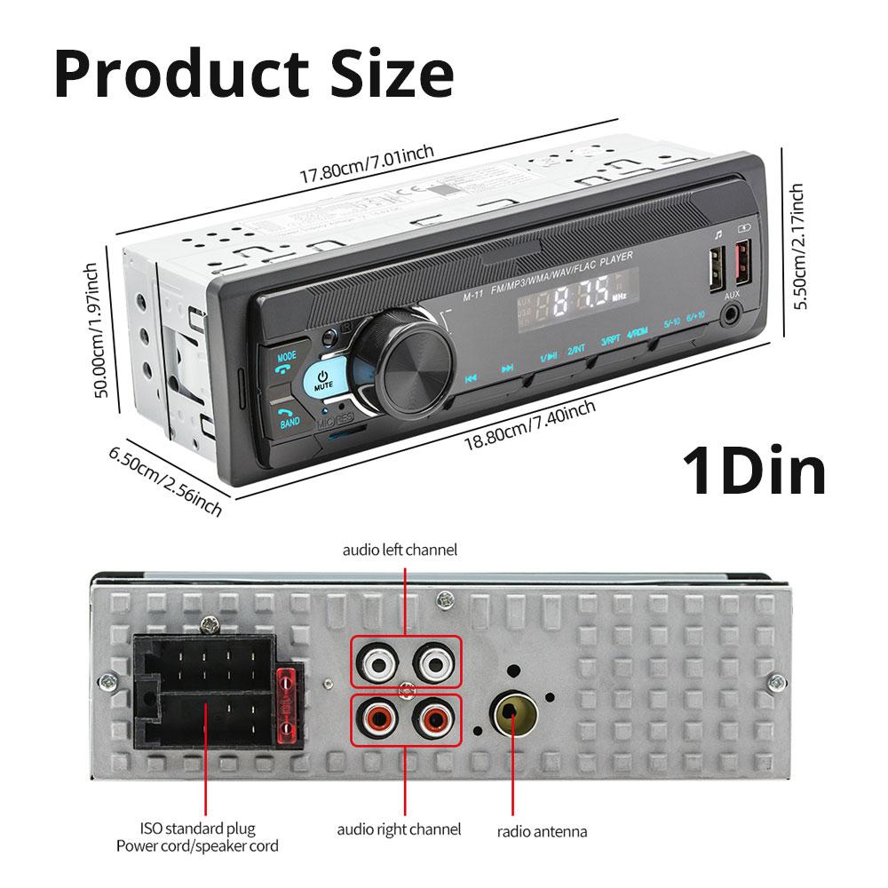 New Car Radio Bluetooth 1Din MP3 Player FM AUX TF Radio Stereo The Car-Finding Function of The Mobile APP and Voice Assistant 12V Bluetooth Hands-free