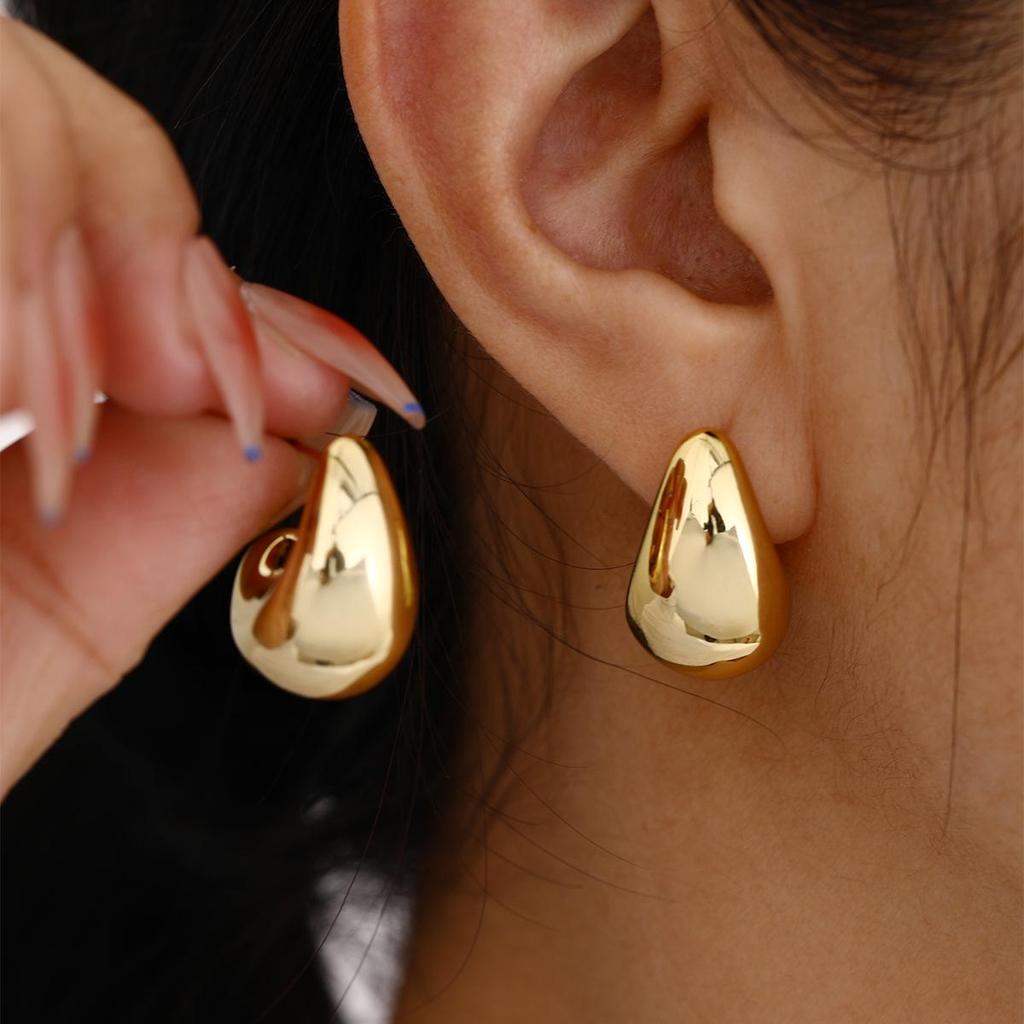 Teardrop Bean Earrings: Minimalist and Stylish European/American Studs