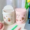 1Pcs with Cover Sticker Trash Can Storage Box Garbage Can Durable Mini Desktop Bin