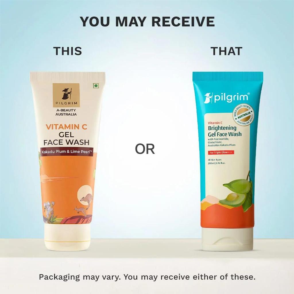 Vitamin C Brightening Gel Face Wash - 100ml Each (Pack of 2)