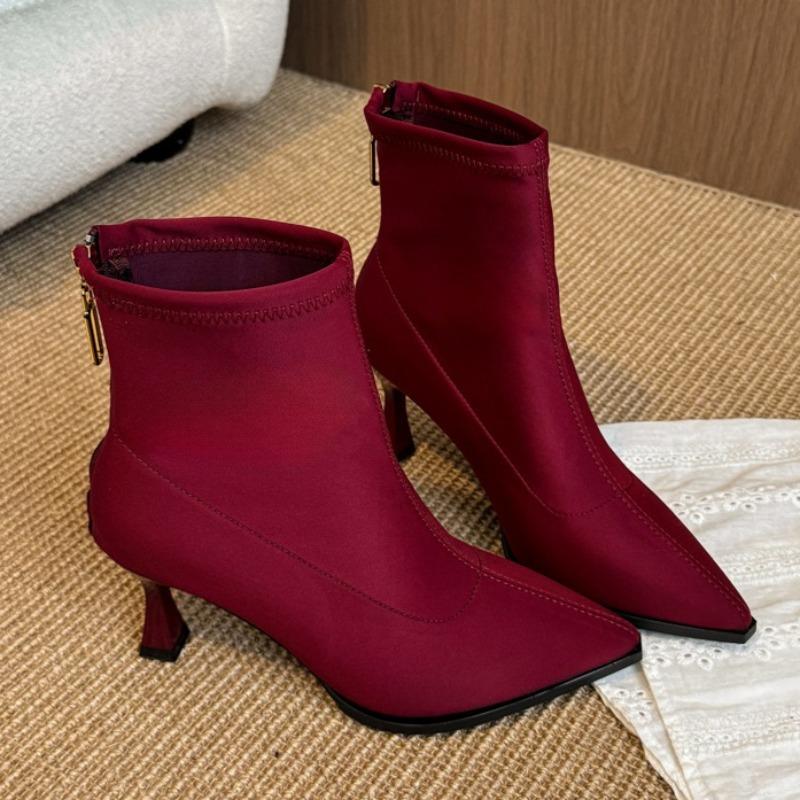 Spitze Zehen Damen Stiefeletten Sexy High Heels Schuhe Neuer Trend Mode Pumps Winter Frau Goth Lässig Chelsea Botas Mujer