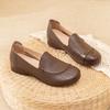 2025 Spring Genuine Leather Women's Shoes Comfortable Cowhide Soft Sole Casual Women Flat Heel Shoes Non slip Mom's Shoes