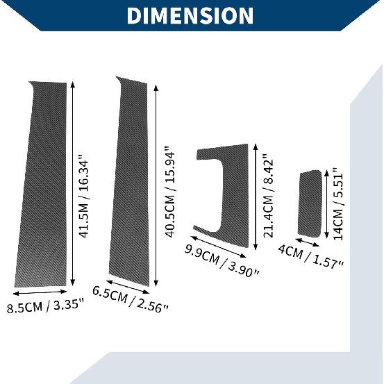 Door Pillar Window Trim Front Rear Left Right Anti Scratch Sticker Pillar Posts Cover for Honda HRV 2016-2021 Carbon Fiber Pattern Black