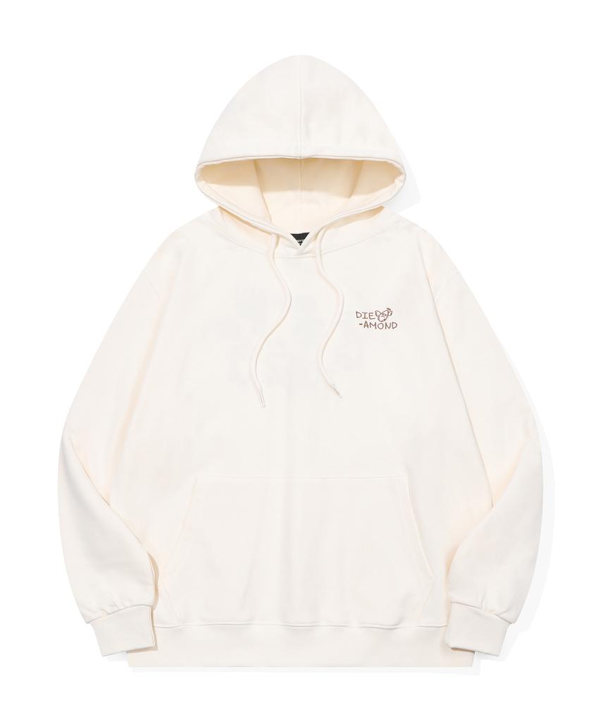 Diamond Embroidery Hoodie Cream