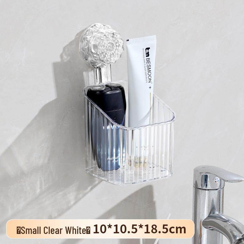 No-Drill Wall-Mount Bathroom Storage Shelf with Suction Cups