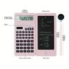 Portable Solar Calculator With Advanced Math Functions - Pink, Dual Power, Easy Erase - Ideal For Students & Professionals