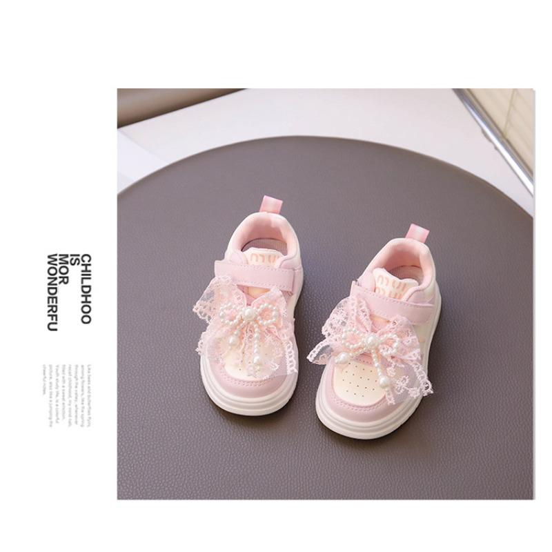 Spring and Autumn New Children's Shoes Non-slip Soft Sole Lightweight Baby Shoes Girls Princess Bow Versatile Sneakers