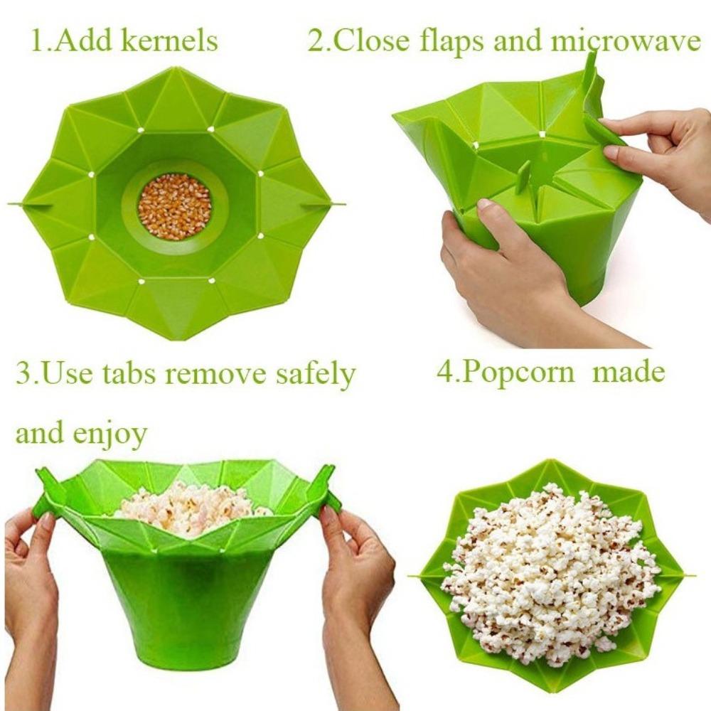 Foldable DIY Popcorn Bucket Silicone Popcorn Maker High Quality Snacks Bowl  Kitchen Accessories