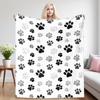 Paw- Prints Winter And Summer Dual-Use Comfortable Flannel Blanket, Soft And Sticky Sofa Cover Blanket, Exquisite Gift