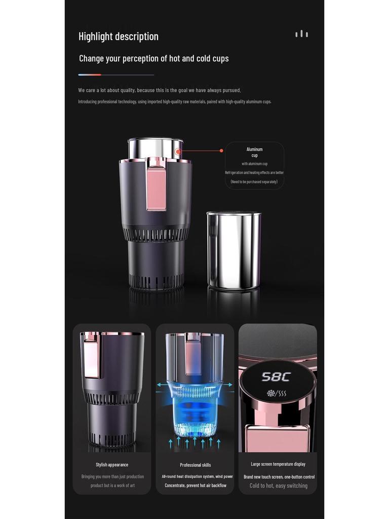 Smart Car Coaster with Fast Cooling & Heating for Cups