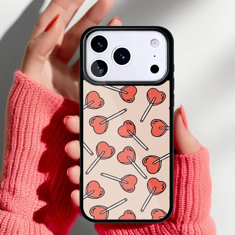 Red Lollipops Phone Case for iPhone 17 Air 16e 15 14 13 Pro Max Back Cover for 12 11 Pro Coque