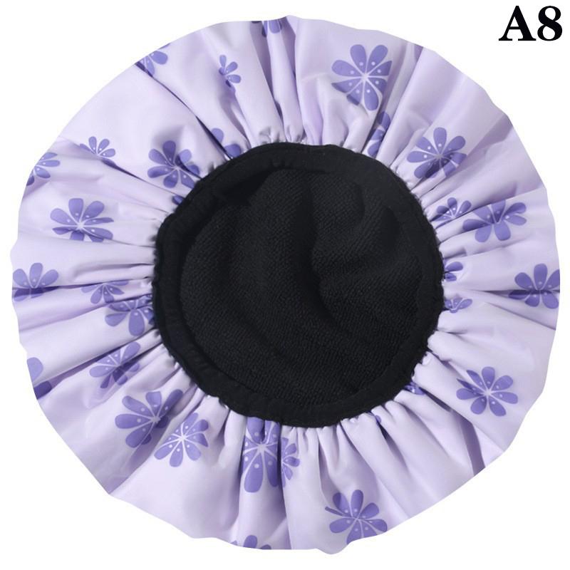 

Шапочка для душа с подкладкой из махровой ткани Eva, многоразовая, трехслойная, водонепроницаемая, большая, для ванны, для всех типов волос, для путешествий в отеле as the picture