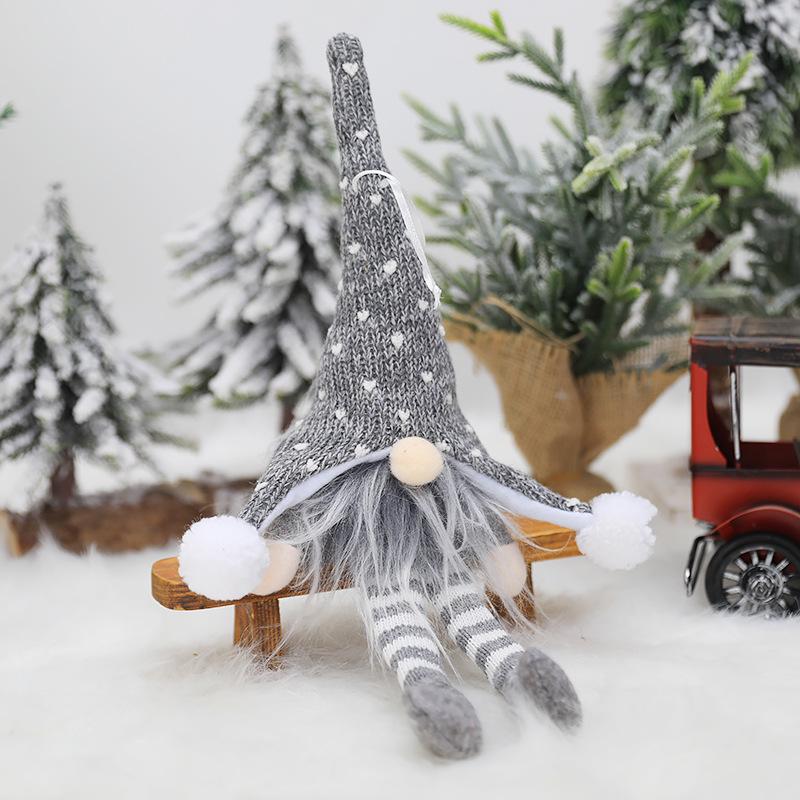 LED-Lit Knitted Forest Elf Christmas Tree Ornament