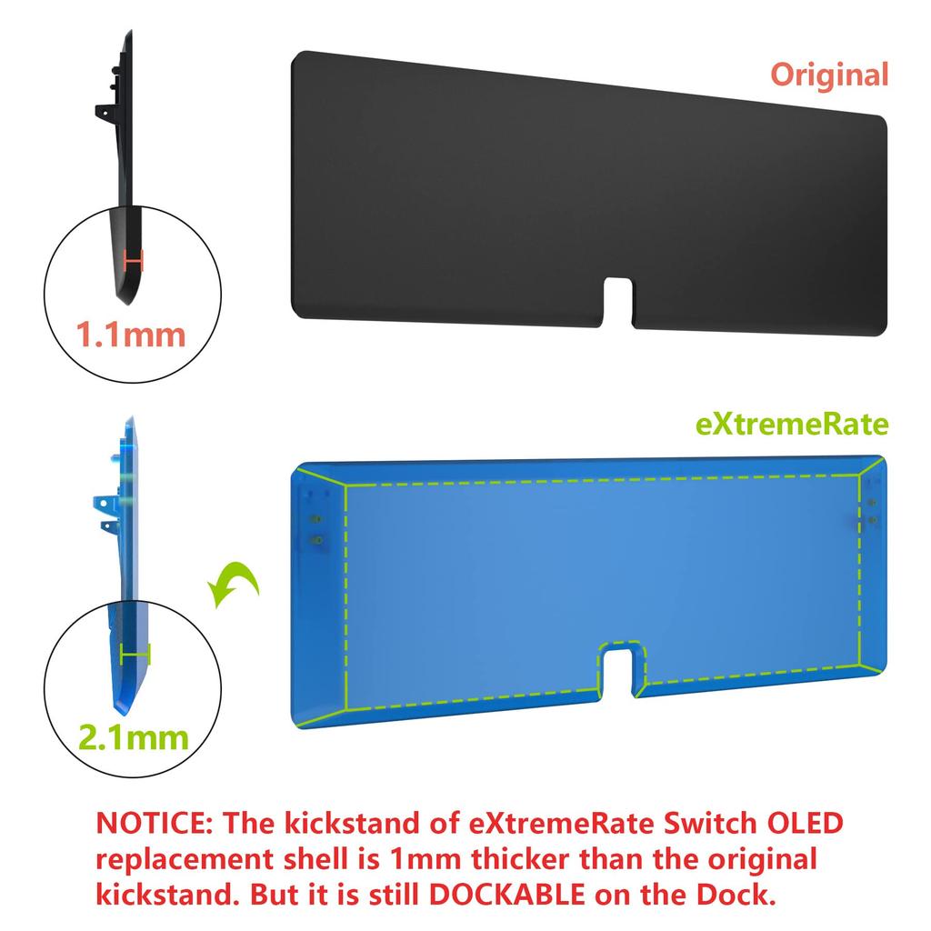 Not the Main Body eXtremeRate Switch Switch Compatible with OLED Joycon Handheld Controller Clear Material Back Plate PC Switch Compatible with Switch