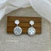 High-Quality Geometric Zircon Shell Stud Earrings: Elegant, Versatile Women's Fashion Jewelry