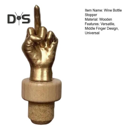 Funny Middle Finger Wine Stopper Vacuum Sealer for Wine Bottles Reusable Beverage Bottle Stopper Wine Preservation Tool Prank Gift for Wine Lovers