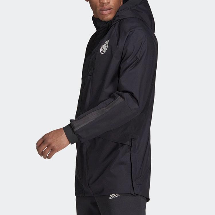 Adidas Real Madrid Football Series Hooded Jacket Men Outerwear Black GR4275
