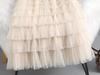Autumn/Winter Layered Mesh Pleated High-Waisted Fluffy Long Skirt