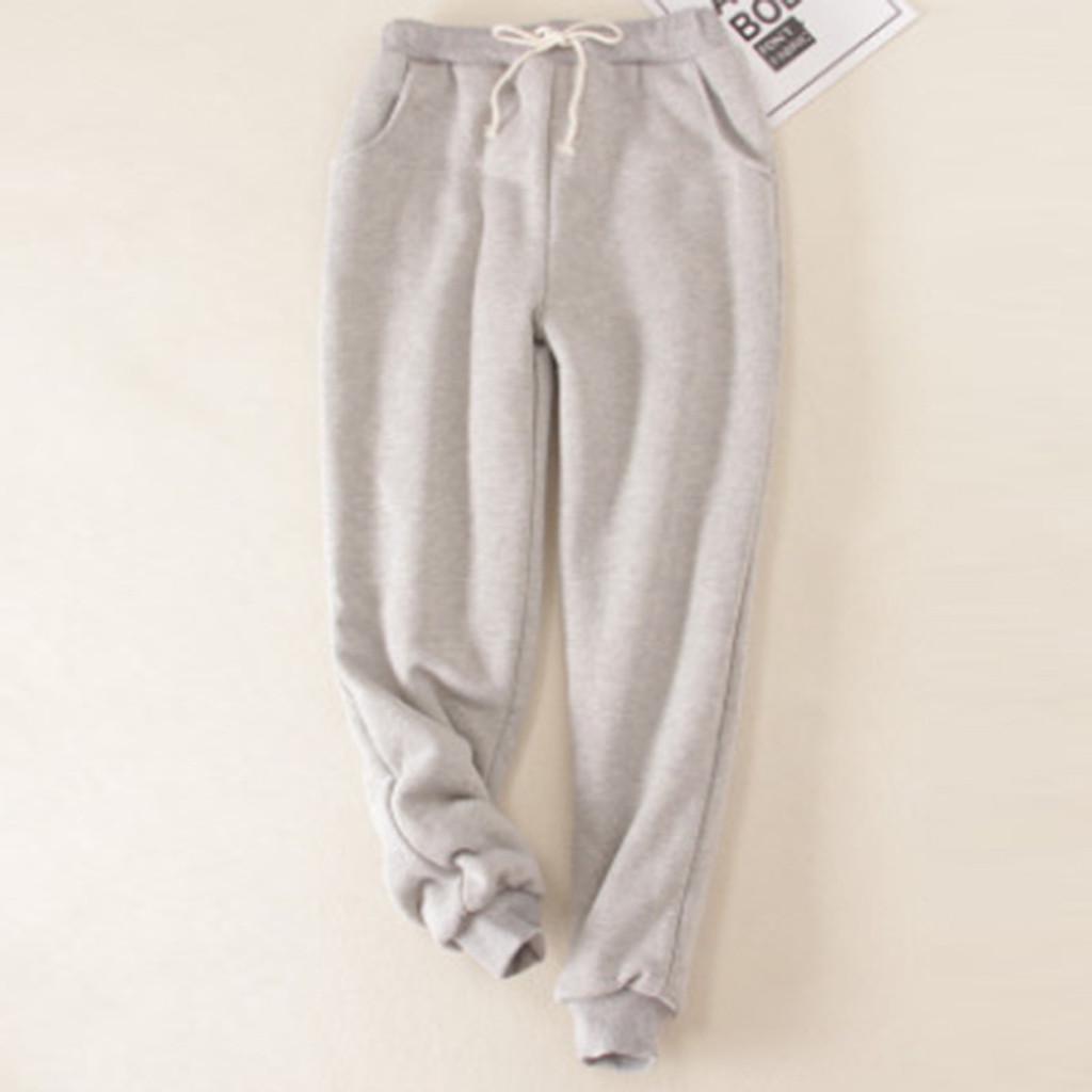Ladies Color Big Yard Filling Loose Thickening Show Thin Warm Pants Trousers