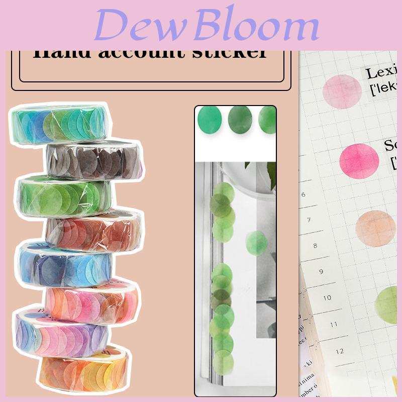 100pcs Washi Tape Round Dot Stickers Unique Gradient Color Designs For Crafting And Journaling