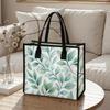 Aesthetic Green Leaves Tote Bag Fashion Large Capacity Casual Daily Shoulder Bag For Shopping Outdoor Commute