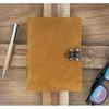 Handmade Vintage Leather Journal - Blank Spell Book of Shadows, Grimoire Journal, Travel Writing Notebook, Deckle Edge Paper Lock Closure