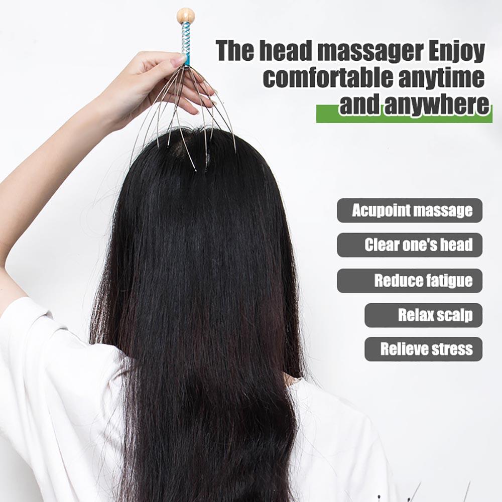 Octopus Head Massager Scratching Scalp Relaxation Relief Body Massager Scratcher Relieves Tension Health Care Tools Random Color
