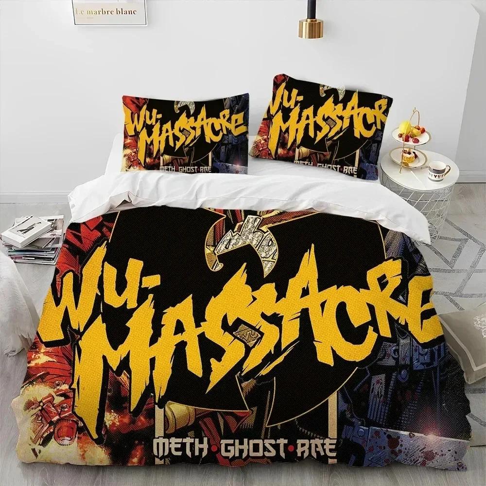 Hip Hop Musikkband Wu T-TANG Clans Dyne Sengetøy Sett, Dynetrekk Sengesett Dynetrekk Putetrekk, King Queen Size Sengetøy Sett