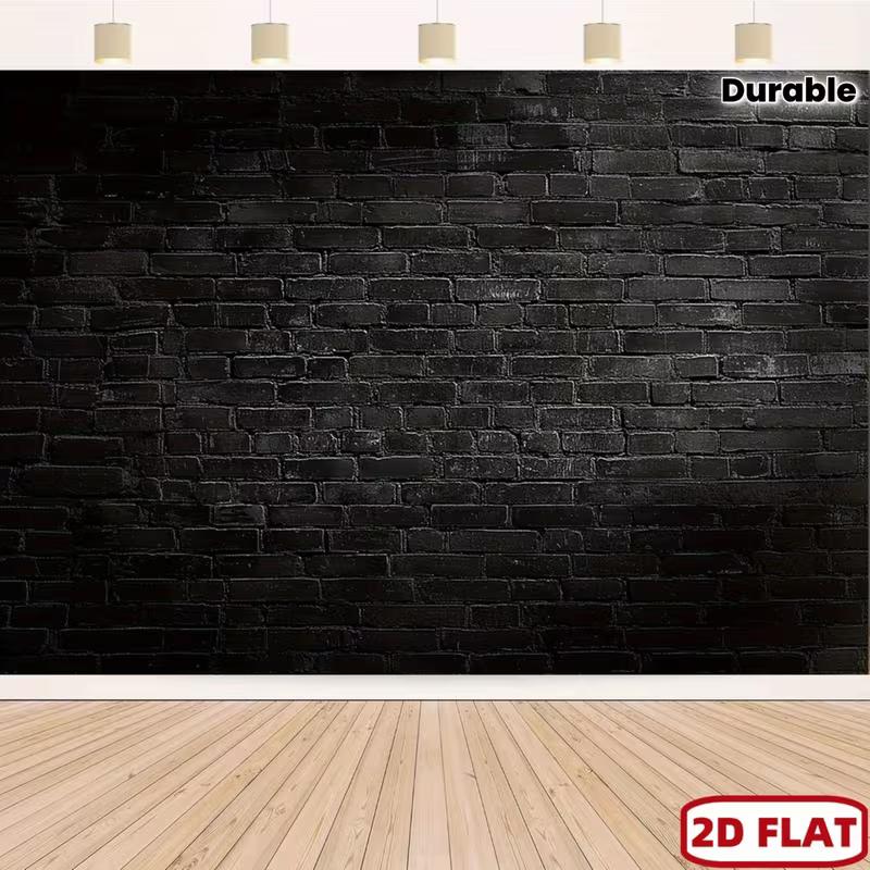 2D Flat Printing Black Brick Wall Backdrop for Studio Photography