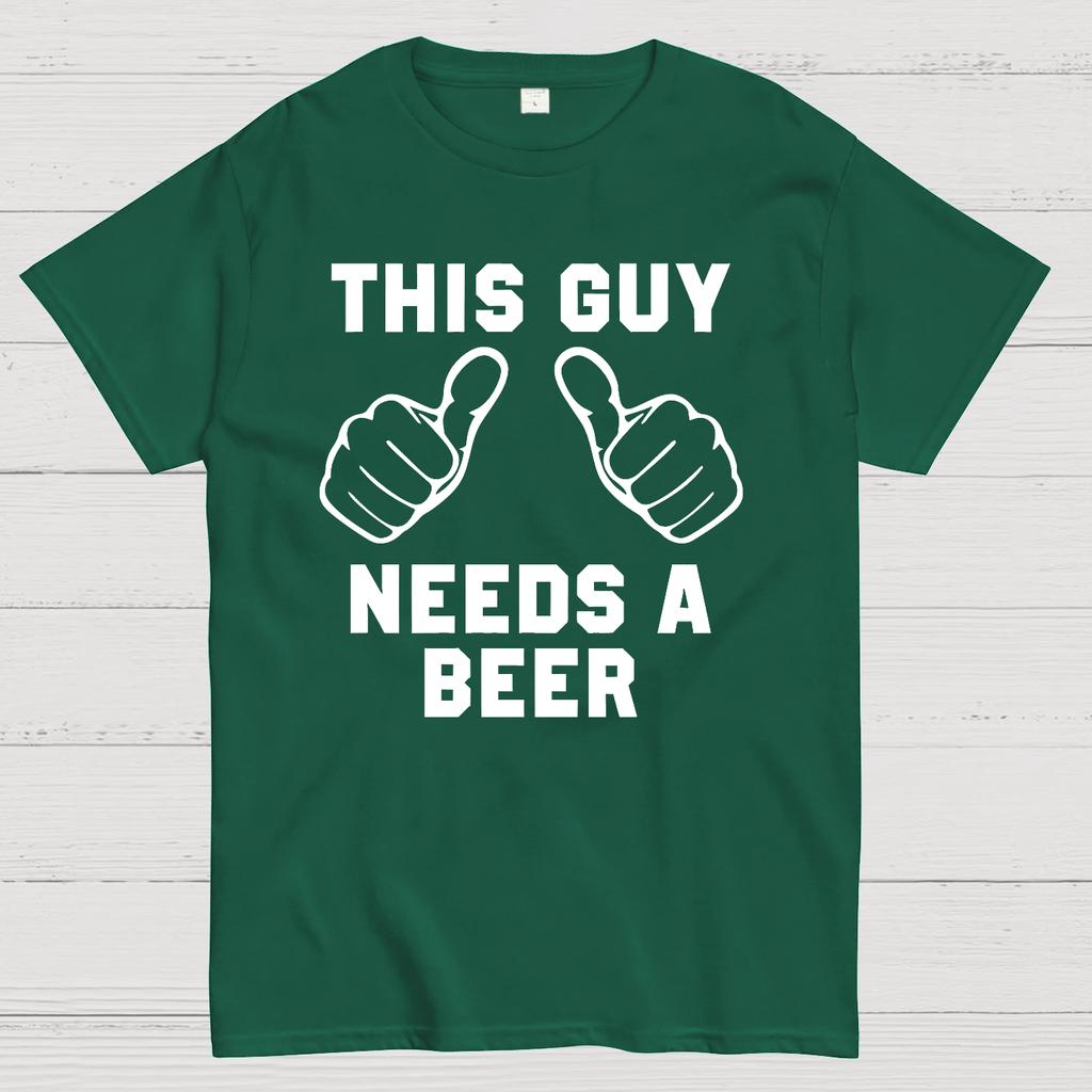 This Guy Needs A Beer Cotton Summer Casual Cool Loose T-Shirt