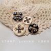 Gold-Edged Four-Eye Decorative Metal Buttons for Coats and Sweaters