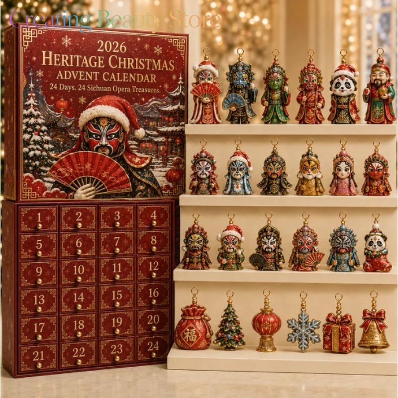 2027 Louskáček Adventní kalendář Slepá krabička Santa Claus Vánoční Mahjong Adventní kalendář Odpočet 24 dnů