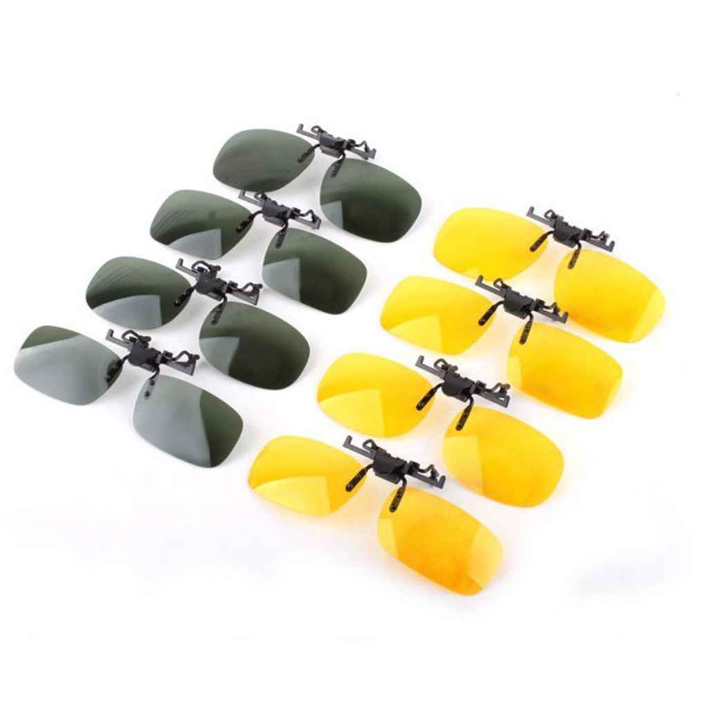 Men Women Daytime Night Clip-on Polarized Lens Eyeglasses Short-sight UV Protection Filp up Clip Eyewear