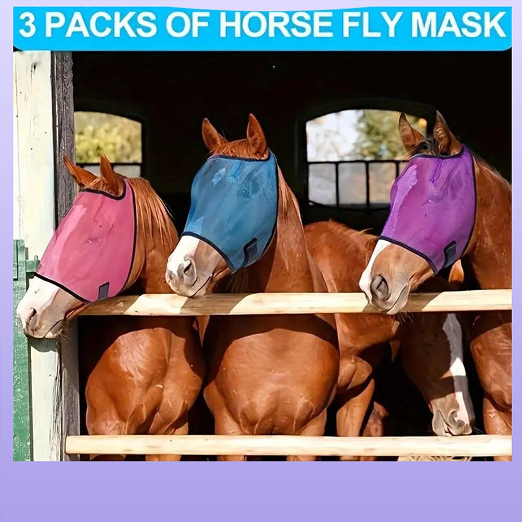 Polyester Durable Horse Face Mask With Unique Leopard Pattern For Reliable Insect