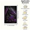 Purple Rose Dragon Wall Art Print PosterBlanket Flannel Throw Blanket for Sofa, Bed, Travel, Camping, Office, Couch, Chair, And Bed Gift for