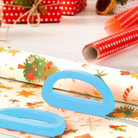 Dual-Blade Wrapping Paper Cutters Christmas Gift Wrap Roll Dispenser Safe Hidden Blade Paper Trimmer for Crafts Letters
