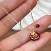 High Quality Alloy Necklace Adornment Featuring Pomegranate Gemstones
