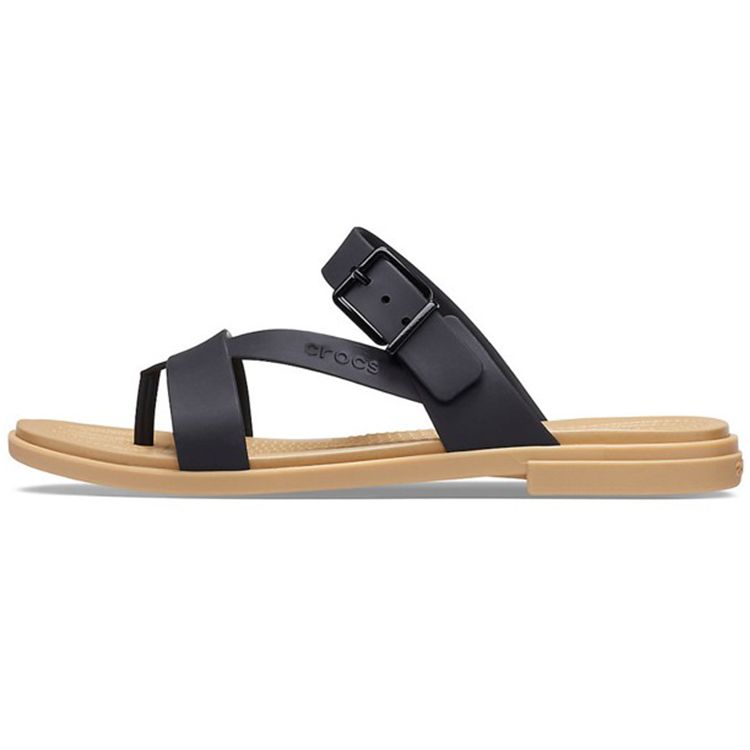 Crocs Women Tulum Resort Black Brown Casual Comfort Sports Slides 206108-00W