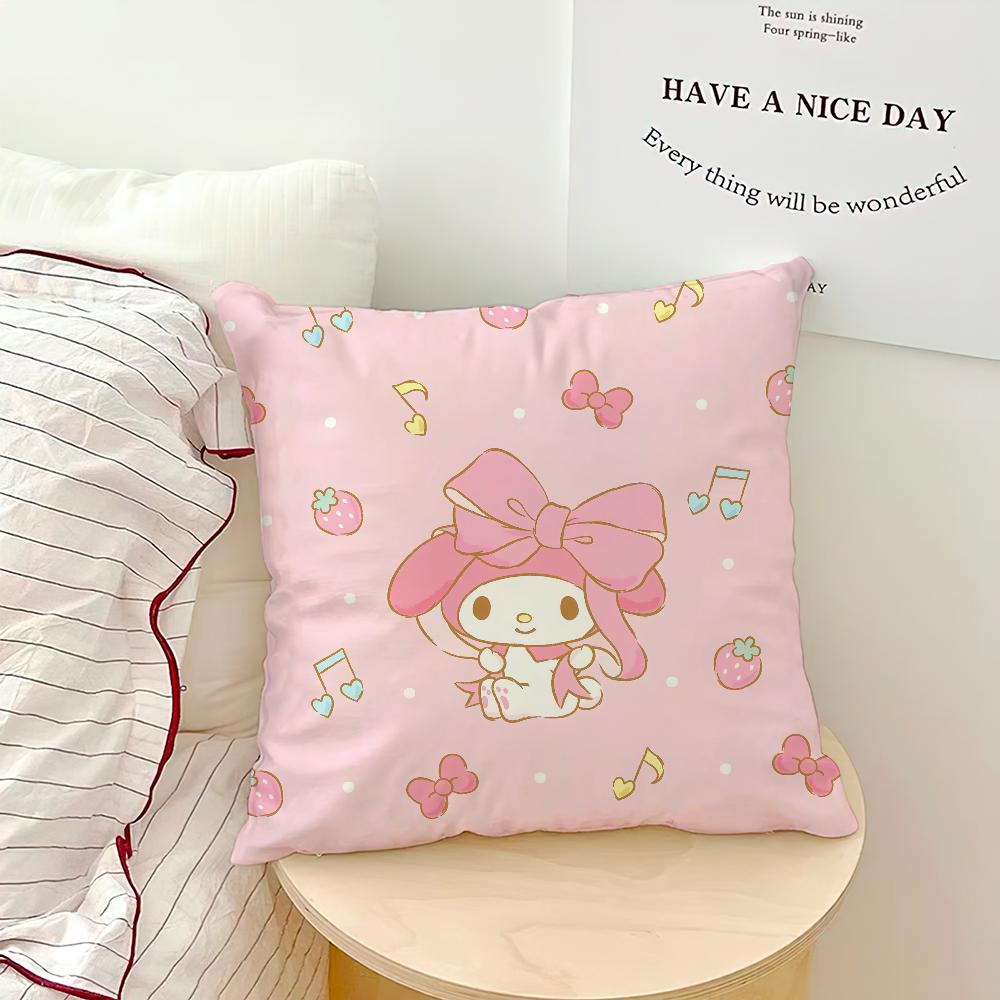 Cartoon Cute Fun Art M-My M-Melody Sro Comfortable Soft Hogar Pillowcase For Sofa Living Room Bed Home Decor Protective Covers
