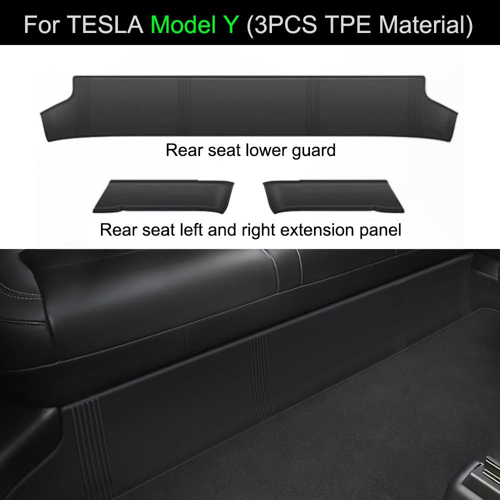 Protective Pad For Tesla Model 3 Y Under Rear Seat Anti Kick Guard Cover TPE Full Surround Cushion Protector Car Interior Modely