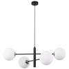 Vicenza Hanging Lamp Black-Chrome 4-Flat White Lampshade E14