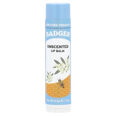 Badger, Lip Balm, Unscented, 0.15 Oz (4.2 G)