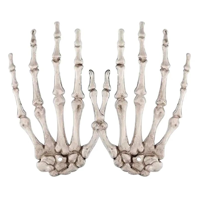 Halloween Scary Skeleton Hand Claw Prop Bone Hand Ornament Haunted House Bar Decoration Prank Horror Party Display